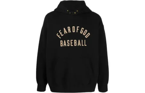 Fear Of God Sweatshirts Men's Black Hooded Moderate Heavyweight