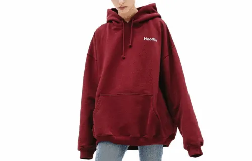 Vetements Sweatshirts Unisex Burgundy Hooded Moderate Regular