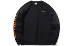 Li Ning Sports Fleece Lined Casual Crew Neck Pullover Sweatshirt Winter Men's Black