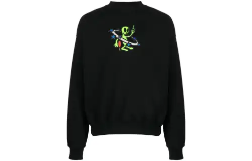 OFF WHITE Sweatshirts Men's Black Crew Neck Moderate Regular