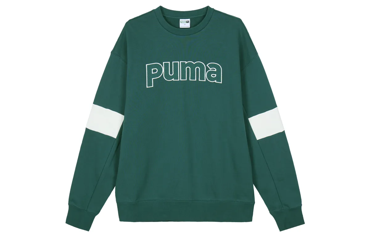 PUMA Sweatshirts Men's Green Crew Neck Moderate Other