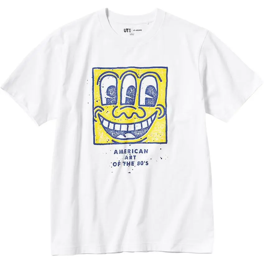 UNIQLO T Shirts Unisex White Crew Neck Moderate Straight Fit