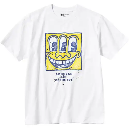 UNIQLO T Shirts Unisex White Crew Neck Moderate Straight Fit