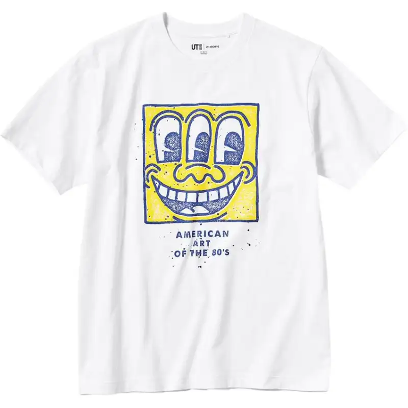 UNIQLO T Shirts Unisex White Crew Neck Moderate Straight Fit