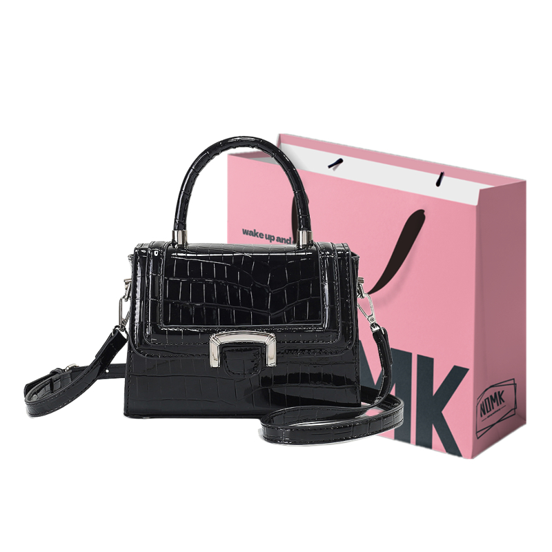 NOMK Pu Small Square Bag, Chain Shoulder Bag, Crossbody Bag, One Shoulder Handbag Women's Multicolor
