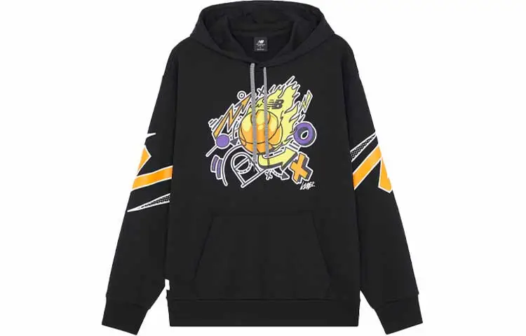 New Balance Sweatshirts Men's Black Hooded Moderate Regular