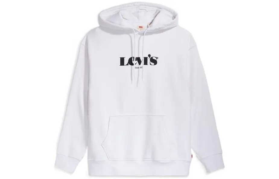Levi's Sweatshirts Men's White Hooded Moderate Regular