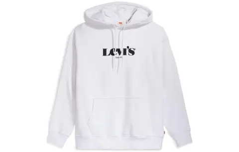 Levi's Sweatshirts Men's White Hooded Moderate Regular