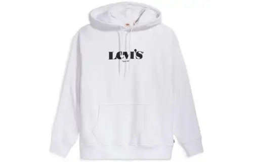 Levis Sweatshirts Men's White Hooded Moderate Regular