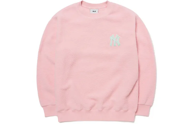 MLB Basic Logo Collection, New York Yankees Logo Thickened And Fleece Lined Crew Neck Pullover Without Hood Sweatshirt
