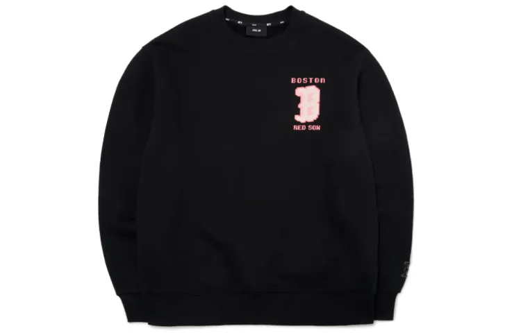 MLB Sweatshirts Unisex Black Crew Neck Moderate Regular