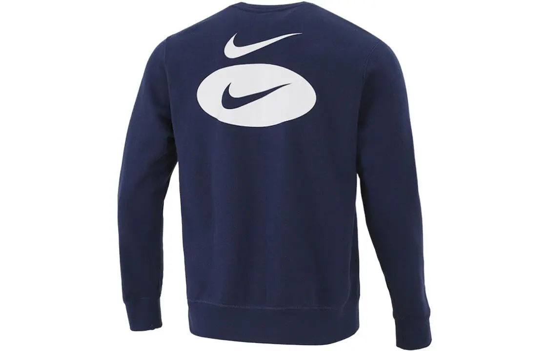 Nike Sweatshirts Men's Blue Crew Neck Moderate Straight Fit