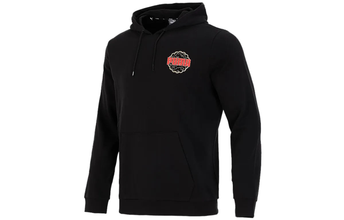PUMA Sweatshirts Men's Black Hooded Moderate Regular