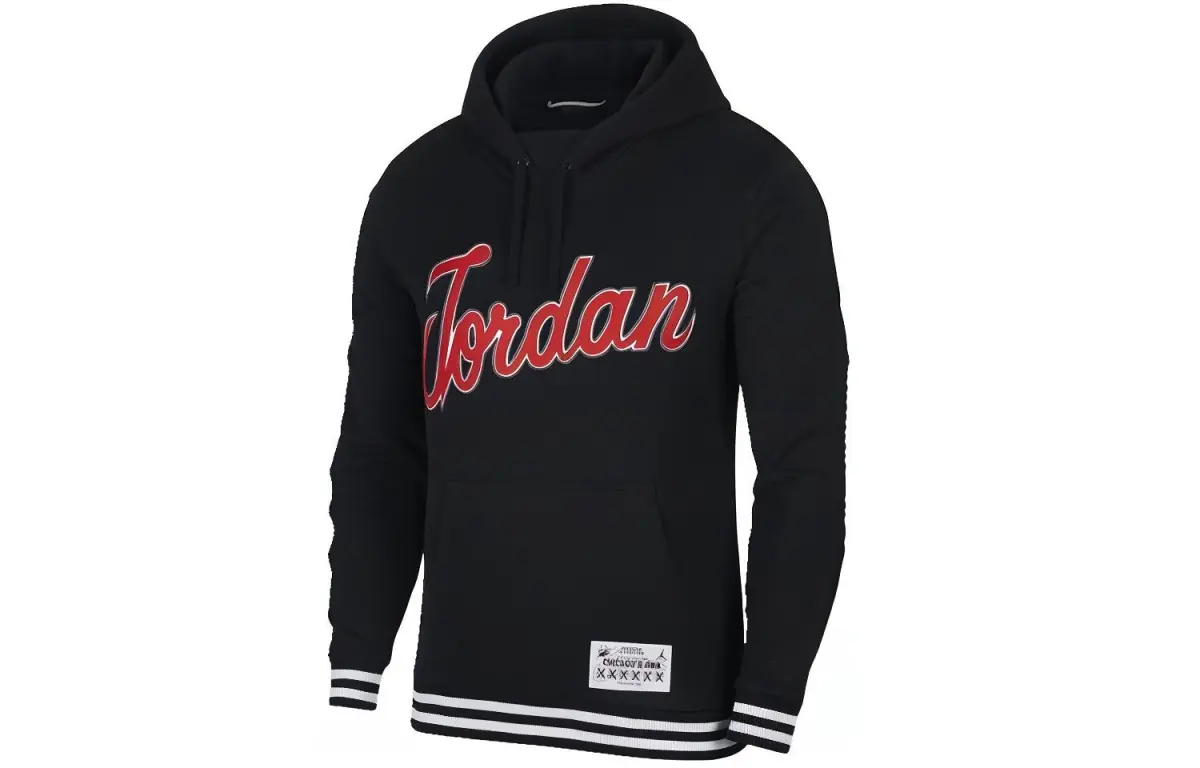 Jordan Sweatshirts Men's Black Hooded Moderate Straight Fit