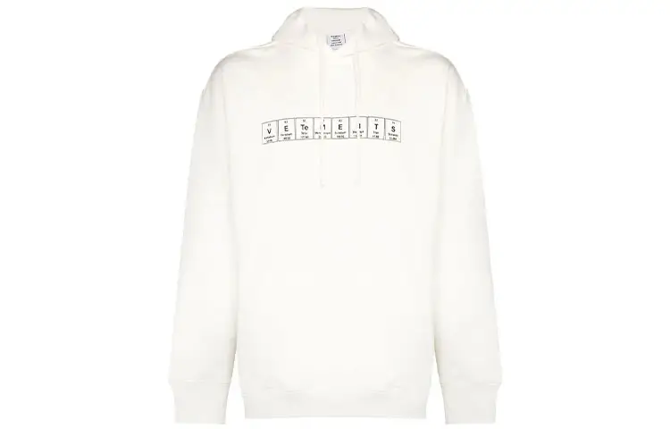 Vetements Sweatshirts Men's White Hooded Moderate Regular