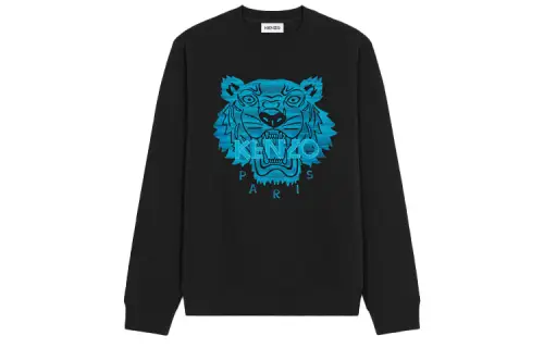 KENZO Sweatshirts Men's Black Crew Neck Moderate Regular