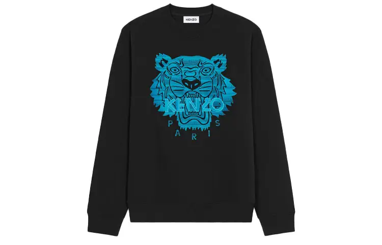 KENZO Sweatshirts Men's Black Crew Neck Moderate Regular