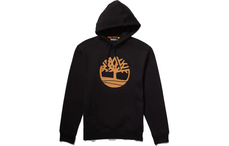 Timberland Sweatshirts Men's Black Hooded Moderate Regular
