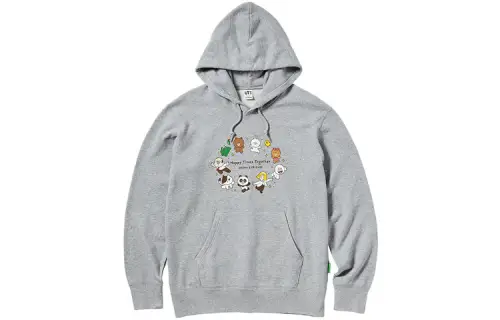 UNIQLO X LINE FRIENDS UNIQLO X LINE FRIENDS Sweatshirts Unisex Gray Hooded Moderate Regular