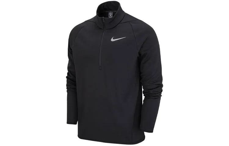 Nike Sweatshirts Men's Black Stand Collar Moderate Regular