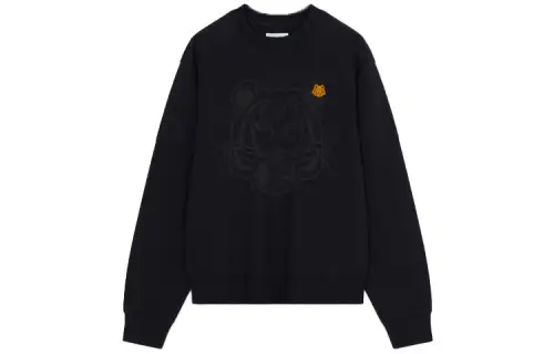 KENZO Sweatshirts Men's Black Crew Neck Moderate Heavyweight