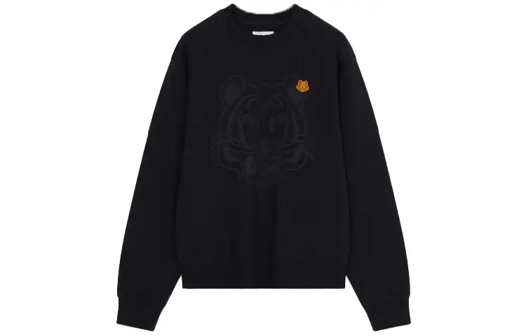 KENZO Sweatshirts Men's Black Crew Neck Moderate Heavyweight