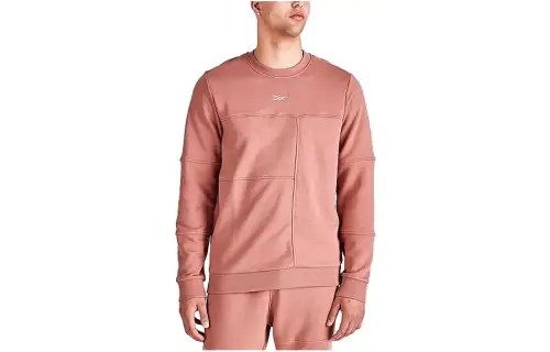 Reebok Sweatshirts Men's Pink Crew Neck Moderate Regular