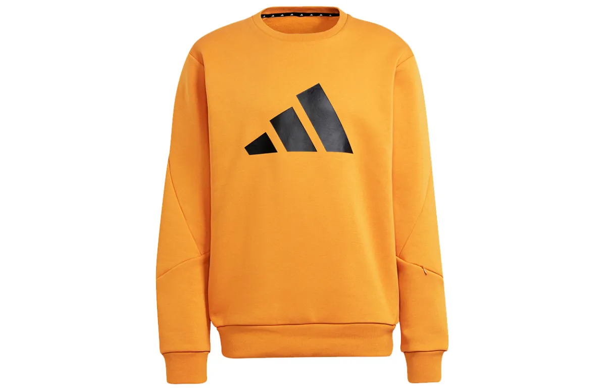 Adidas Sweatshirts Men's Orange Crew Neck Moderate Regular