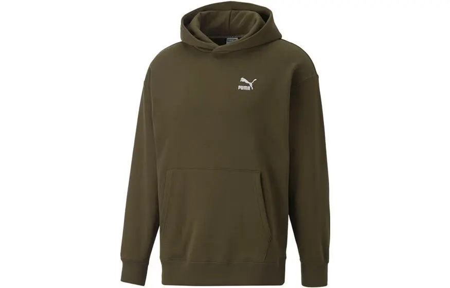 PUMA Men's Lifestyle Collection Sweatshirts Men's Dark Green Hooded Moderate Regular