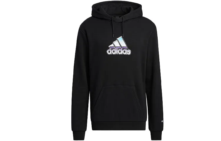 Adidas Sweatshirts Unisex Black Hooded Moderate Straight Fit