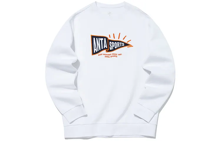 ANTA Life Collection Sweatshirts Men's White Crew Neck Moderate Regular