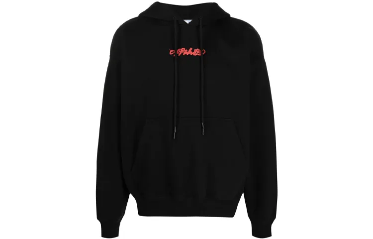 OFF-WHITE logo-print Arrow painterly-print hoodie