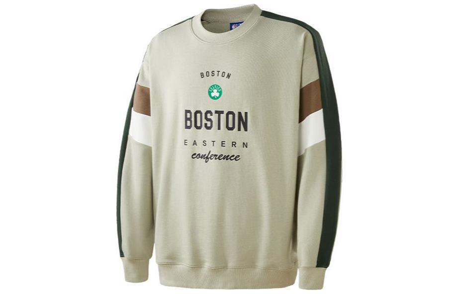 NBA Team Story Collection Sweatshirts Unisex Khaki Green Crew Neck Moderate Regular