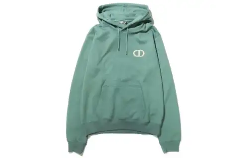 DIOR Sweatshirts Men's Green Hooded Moderate Regular