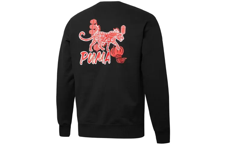 PUMA Sweatshirts Unisex Black Crew Neck Moderate Regular