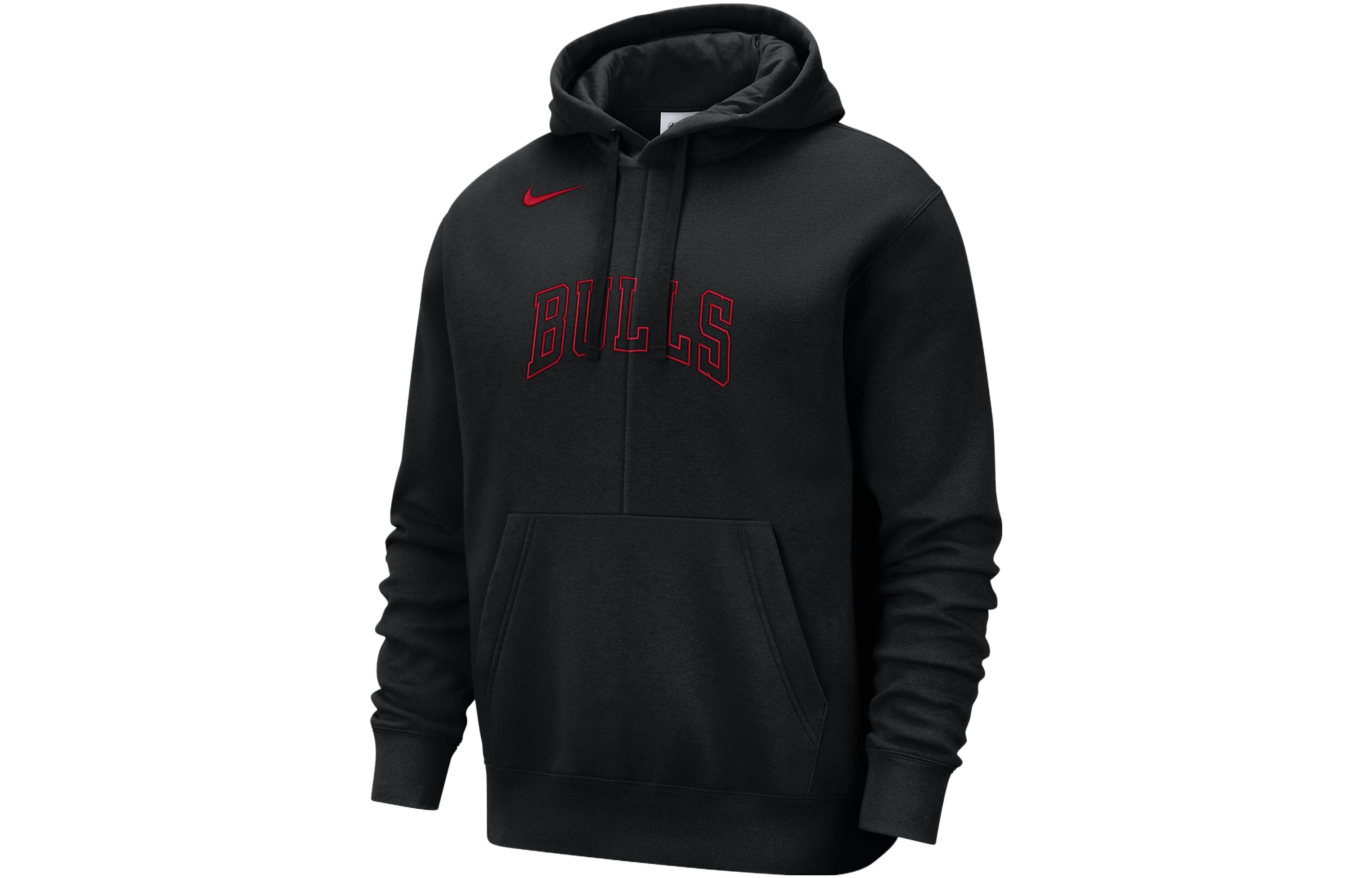 Nike Nba Chicago Bulls Courtside Fleece Pullover Loose Fit Hoodie
