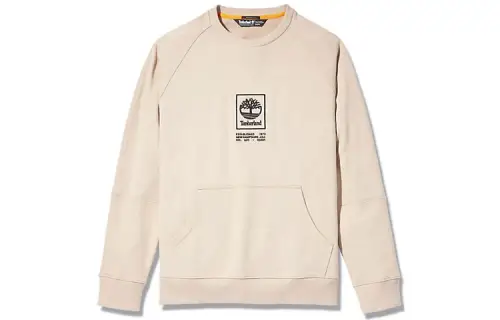 Timberland Sweatshirts Men's Khaki Crew Neck Moderate Regular