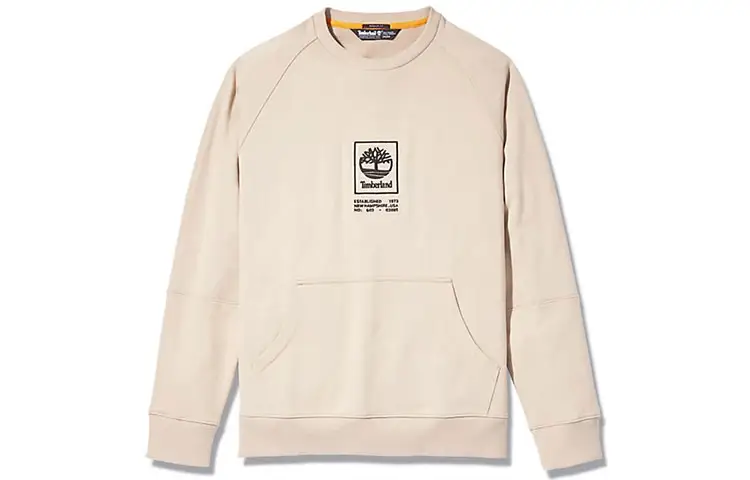 Timberland Sweatshirts Men's Khaki Crew Neck Moderate Regular