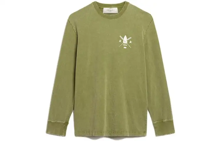 Golden Goose Sweatshirts Men's Green Crew Neck Moderate Regular