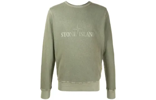 STONE ISLAND Sweatshirts Men's Green Crew Neck Moderate Regular