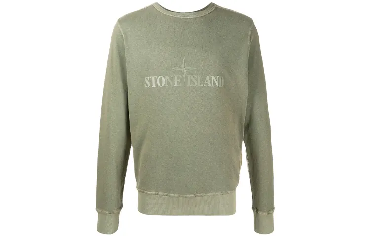 STONE ISLAND Sweatshirts Men's Green Crew Neck Moderate Regular