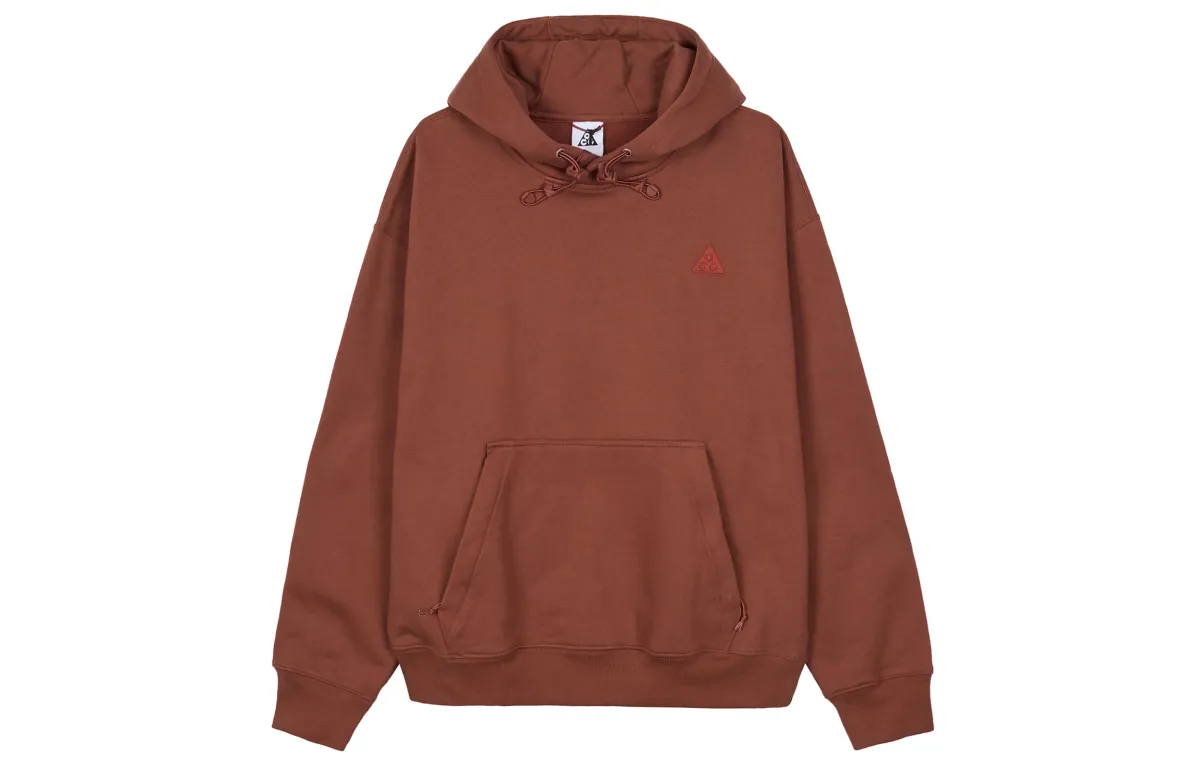 Nike Sweatshirts Men's Red Brown Hooded Moderate Regular