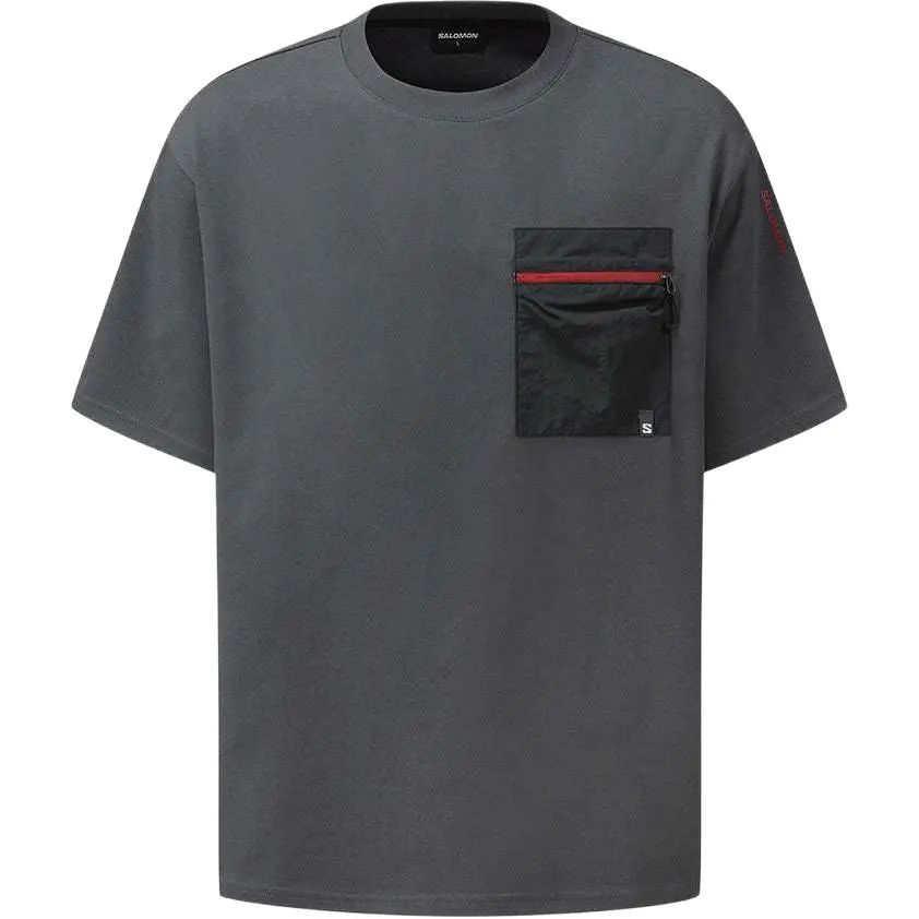 SALOMON UNI T Shirt Unisex Dark Charcoal