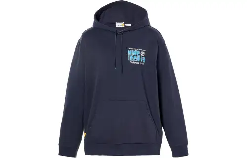 Timberland Sweatshirts Unisex Navy Blue Hooded Moderate Regular
