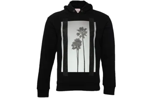 PALM ANGELS Sweatshirts Men's Black Hooded Moderate Regular