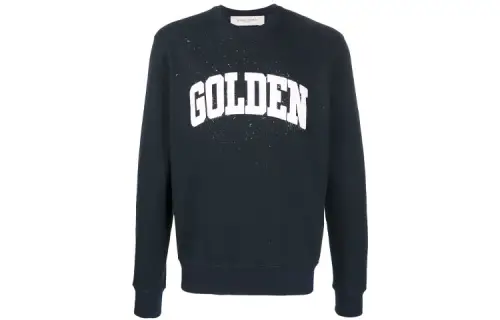 Golden Goose Sweatshirts Men's Black Crew Neck Moderate Regular