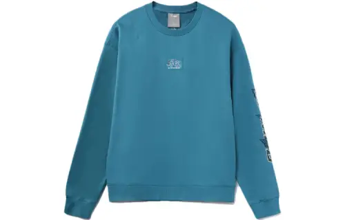 Li Ning Sports Fashion Collection Sweatshirts Men's Blue Crew Neck Moderate Regular