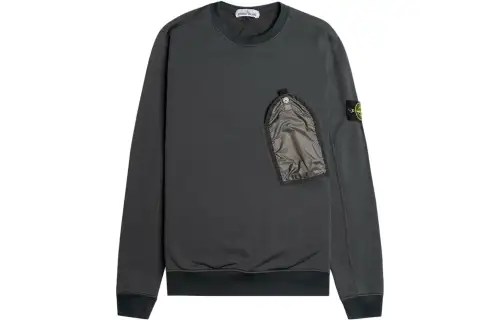STONE ISLAND Sweatshirts Men's Smoke Gray Mixed Color Crew Neck Moderate Other