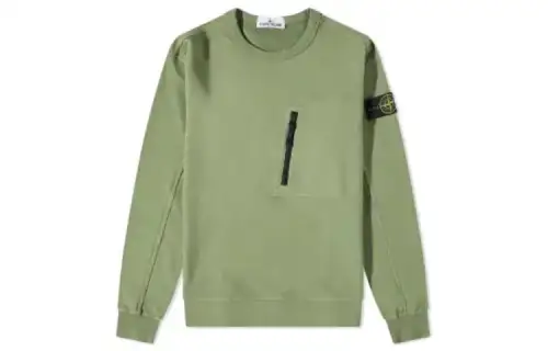 STONE ISLAND Sweatshirts Men's Gray Green Crew Neck Moderate