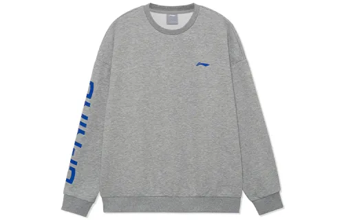 Li Ning Training Series Sweatshirts Unisex Gray Crew Neck Thickened Regular